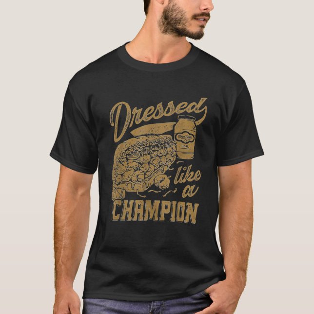 Funny Dressed Like A Champion  Men s Unisex Black  T Shirt (Framsida)