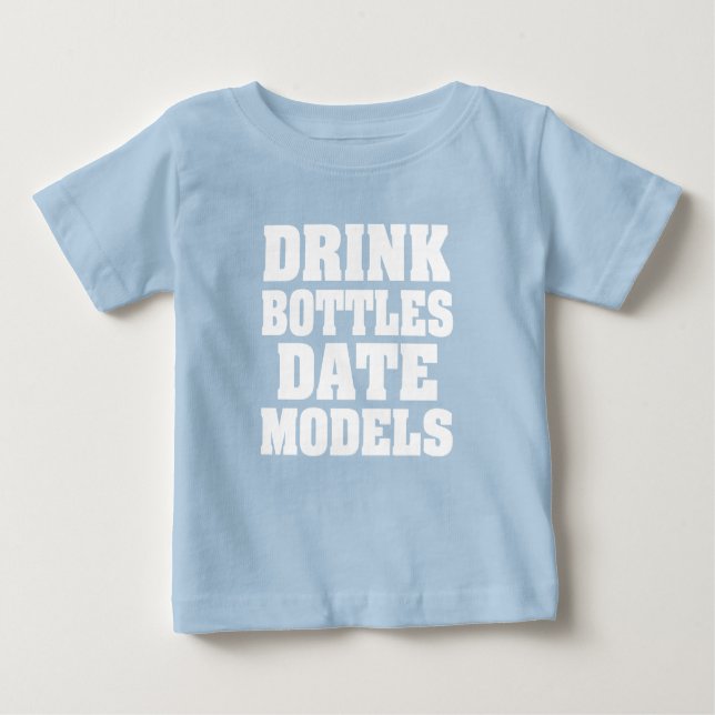 Funny Drink Flaskor Date Models pojke-skjorta Tee (Framsida)