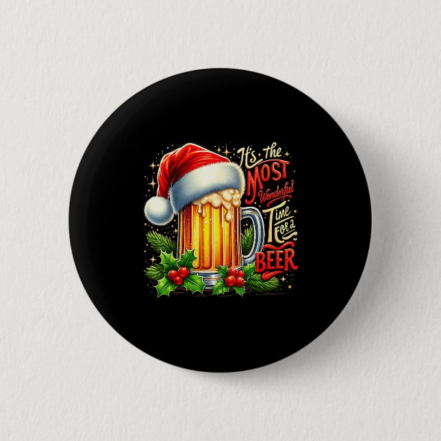 Funny Drinking Christmas Santa Beer Lovers Trend N Knapp (Framsida)