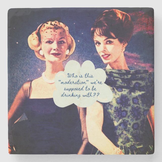 Funny Drinking Friend Sister Fun  Stenunderlägg (Framsidan)