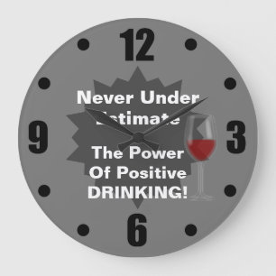 Funny Drinking Pun Large Clock Stor Klocka