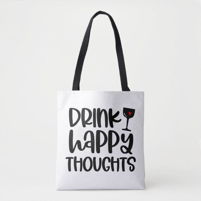 Funny Drinking Vin-citattecken Tote Bag Tygkasse (Framsida)