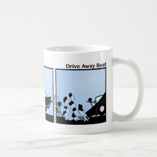 Funny Drive Away Boat Stickman Mugg - 109