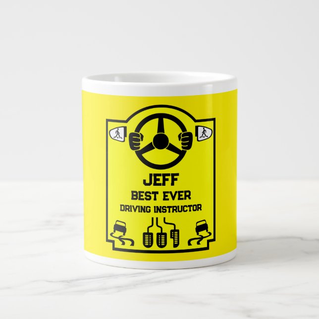 Funny Driving Instructor Gift Jumbo Mugg (Framsidan)