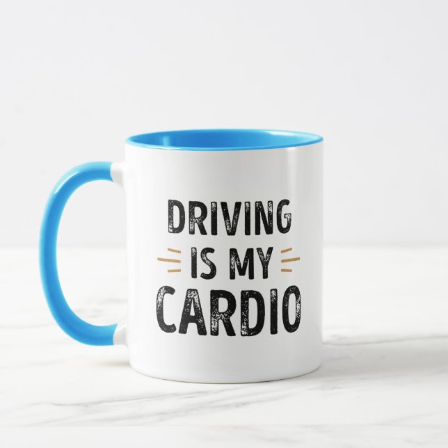 Funny Driving is my Cardio - car Gift Mugg (Vänster)