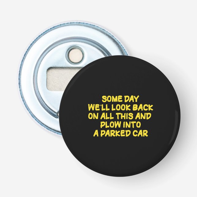 Funny Driving While Nostalgic Cautionary Quote Flasköppnare (Framsidan)