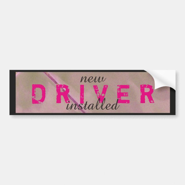 Funny drivrutin installerad Rosa Black Bildekal (Framsidan)