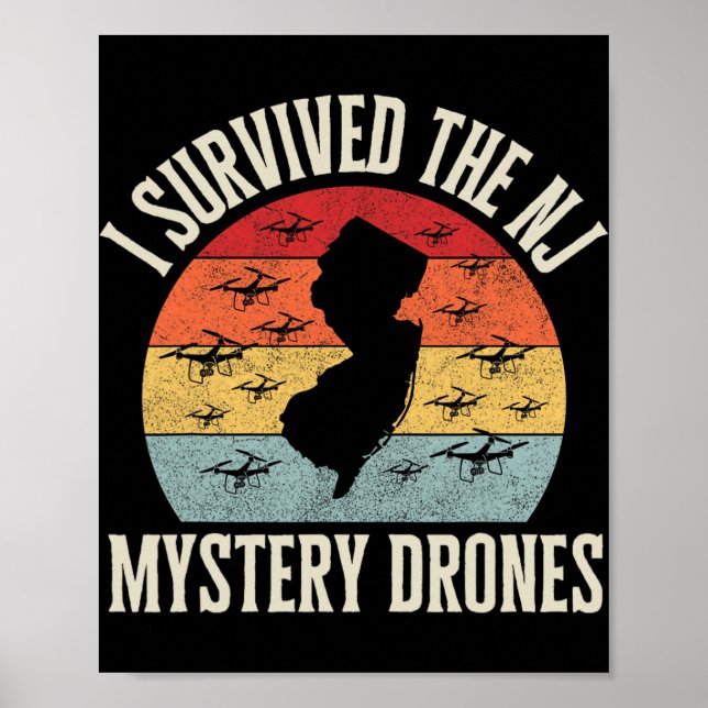 Funny Drone Lover I Survived The New Jersey Myster Poster (Framsidan)