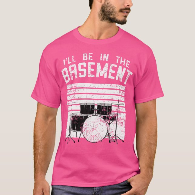 Funny Drummer Art För manar Drum Set Coola Drummin T Shirt (Framsida)