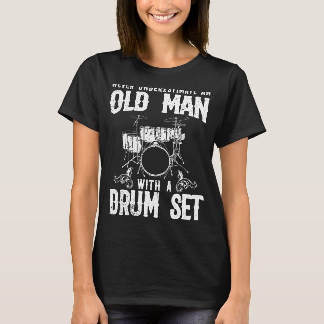 Funny Drummer Art För manar Women Drum Player Drum T Shirt (Framsida)