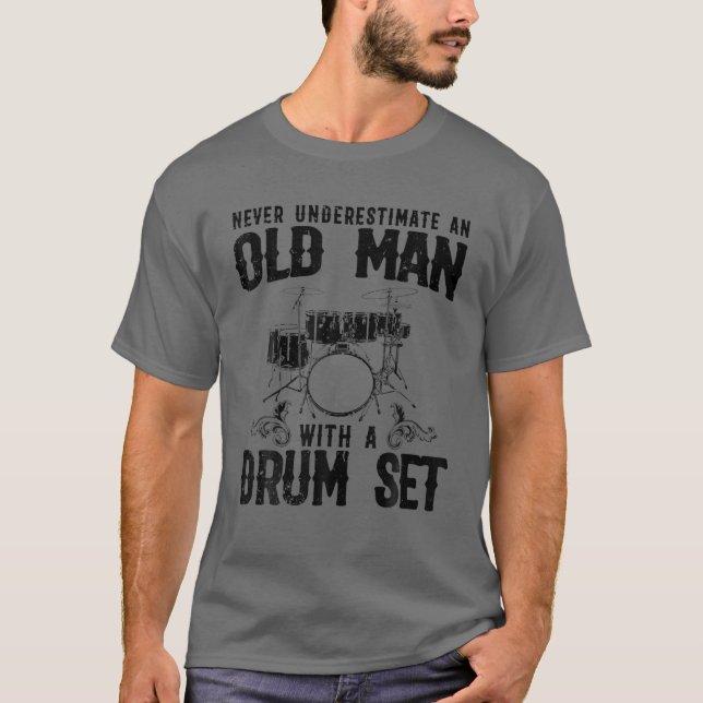 Funny Drummer Art För manar Women Drum Player Drum T Shirt (Framsida)