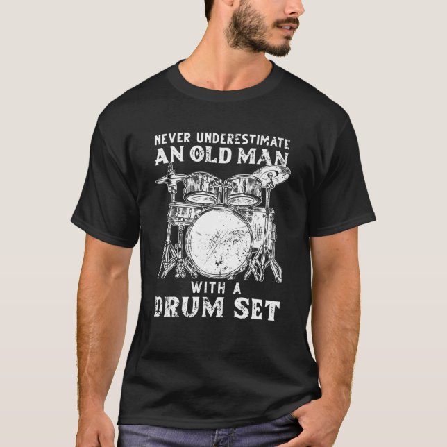 Funny Drummer Art För manar Women Drum Player Drum T Shirt (Framsida)