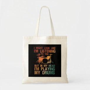 Funny Drummer Art För manar Women Drum Player Perc Tygkasse
