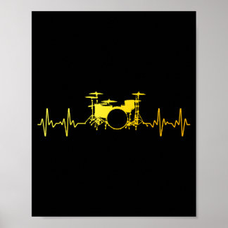 Funny Drummer Art For Men Women Kids Drumming Love Poster