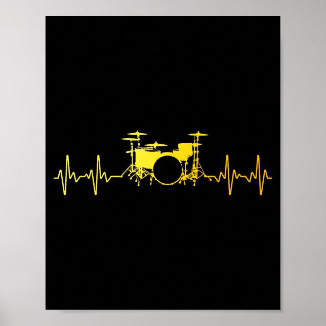 Funny Drummer Art For Men Women Kids Drumming Love Poster (Framsidan)
