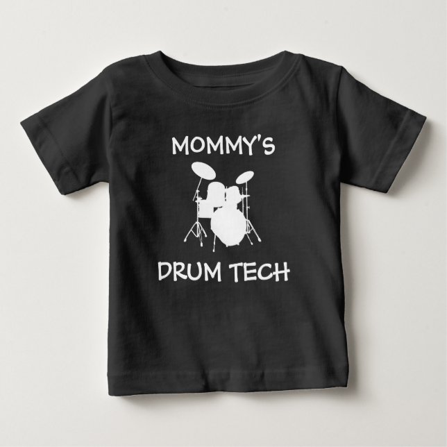 Funny Drummer Baby Pappor Drum Tech Sten & Roll B T Shirt (Framsida)