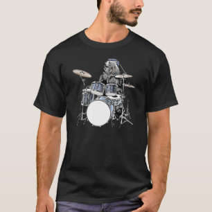 Funny Drummer Bear Punk Sten & Roll Drumming Music T Shirt