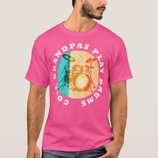 Funny Drummer Coola Grandpas Play Drums Retro Vint T Shirt