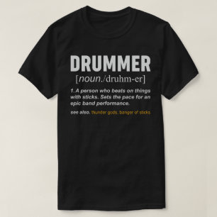 Funny Drummer Definition Musician Band Drums Quote T Shirt