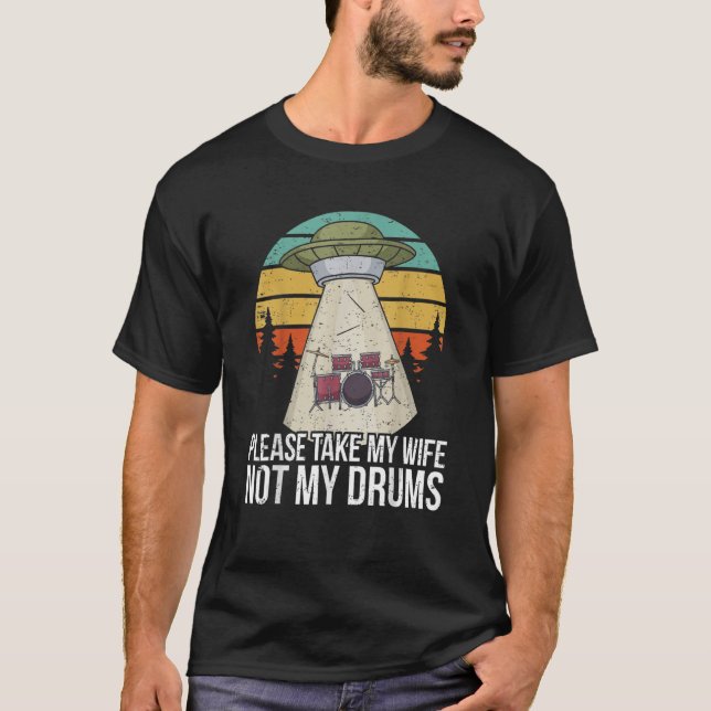 Funny Drummer Drumming Drum Kit Percussion I Wife T Shirt (Framsida)