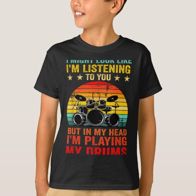 Funny Drummer Men Women Drumline Drumming Musical  T Shirt (Framsida)