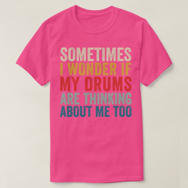 Funny Drummer Paradiddle Retro Drumming Drum Set T Shirt (Design framsida)