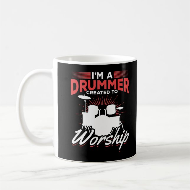 Funny Drummer Quote Drum Set Kaffemugg (Vänster)