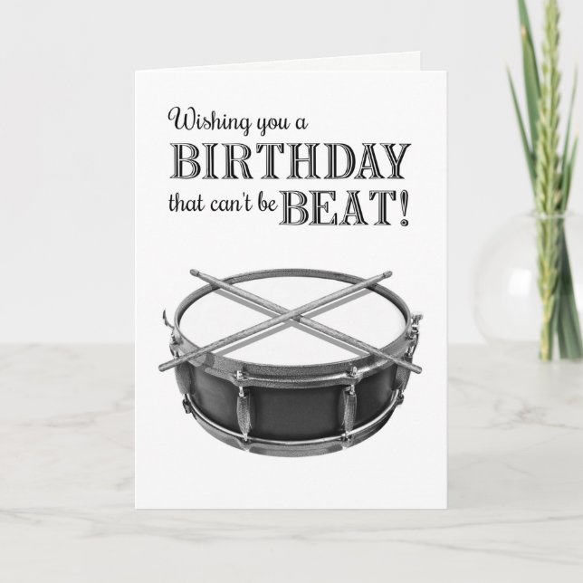 Funny Drummer Rockstar Snare Drum Rocker Birthday Kort (Framsida)