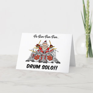 Funny Drummer Santa jul Sten & Roll Drum Helgkort