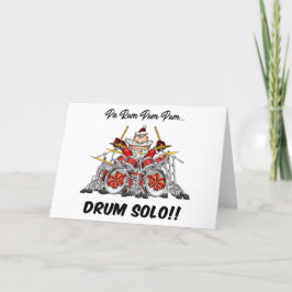 Funny Drummer Santa Musician Sten & Roll jul Helgkort