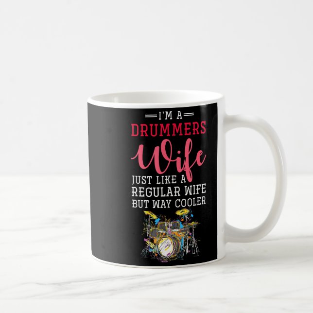 Funny Drummers Wife Valentines Day Gift Drums  Kaffemugg (Höger)