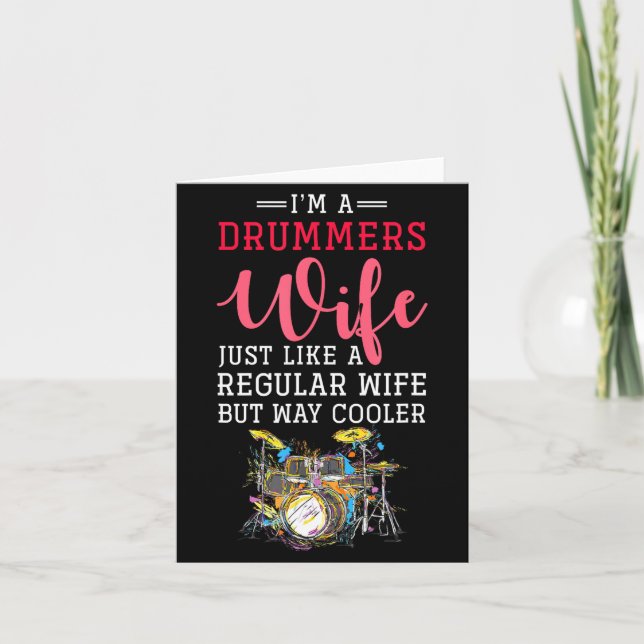 Funny Drummers Wife Valentines Day Gift Drums  Kort (Framsida)