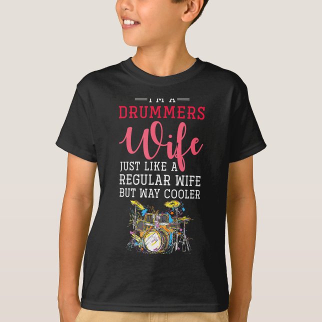 Funny Drummers Wife Valentines Day Gift Drums  T Shirt (Framsida)