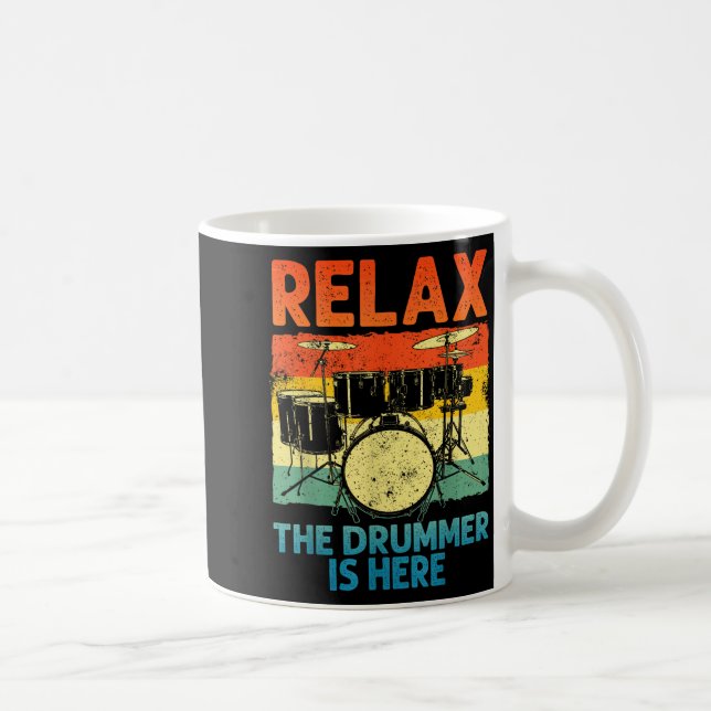 Funny Drumming Art For Men Women Drumline Drum Set Kaffemugg (Höger)