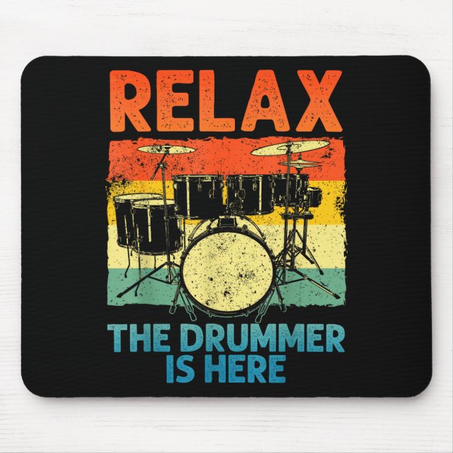 Funny Drumming Art For Men Women Drumline Drum Set Musmatta (Framsidan)