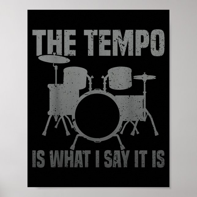 Funny Drumming Art For Men Women Drumline Drum Set Poster (Framsidan)