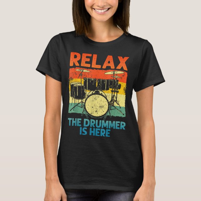 Funny Drumming Art For Men Women Drumline Drum Set T Shirt (Framsida)