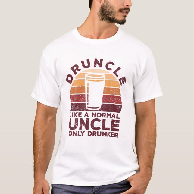 Funny Druncle Drinking farbror Beer Älskare T Shirt (Framsida)