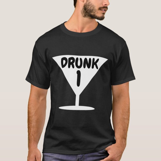 Funny Drunk 1 Party Sak Halloween Costume T Shirt (Framsida)