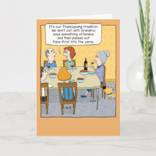 Funny Drunk Grandma Thanksgiving Kort