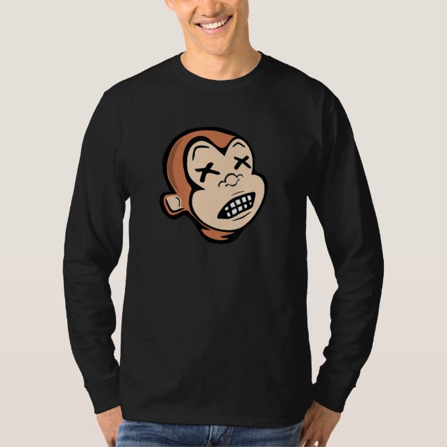 Funny Drunk Monkey Dead Drunk Monkey Xx Drinking P T Shirt (Framsida)