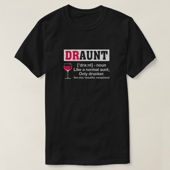 Funny Drunk Moster Definition Drink Vin Älskare T Shirt (Design framsida)