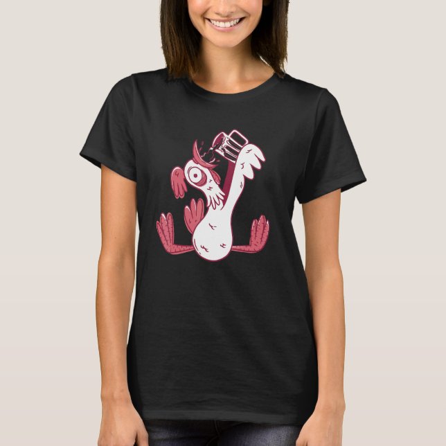 Funny Drunk Rooster For Feminist Dad Regulate Your T Shirt (Framsida)