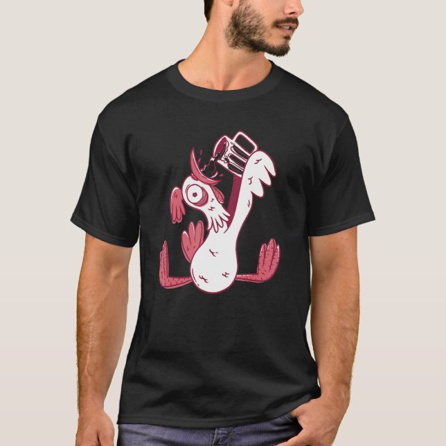 Funny Drunk Rooster For Feminist Dad Regulate Your T Shirt (Framsida)