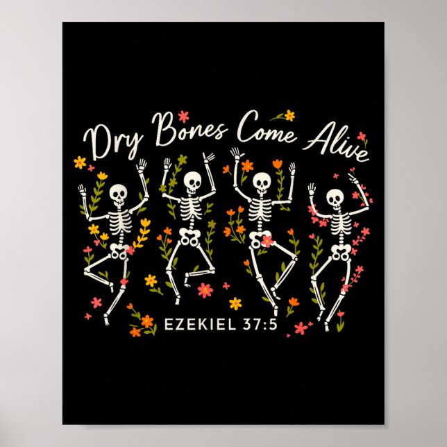 Funny Dry Bones Come Alive Ezekiel 37_5 Skeleton C Poster (Framsidan)