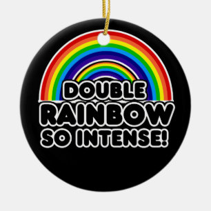 Funny Dubbla Rainbow OMG Julgransprydnad Keramik