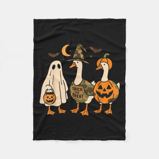 Funny Duck Duck Boo Halloween Costume Duck  Fleecefilt (Framsidan)