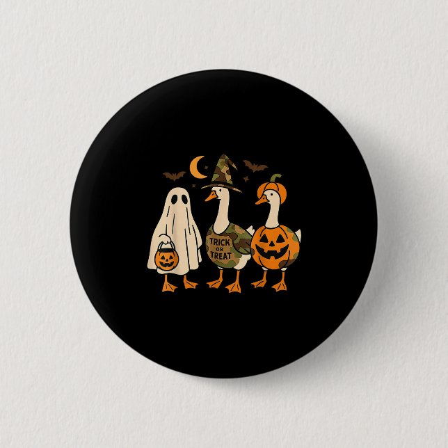 Funny Duck Duck Boo Halloween Costume Duck  Knapp (Framsida)