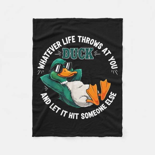 Funny Duck Graphic Life Quote Men Women Gift  Fleecefilt (Framsidan)