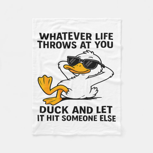 Funny Duck Graphic Men Women Funny Quote  Fleecefilt (Framsidan)